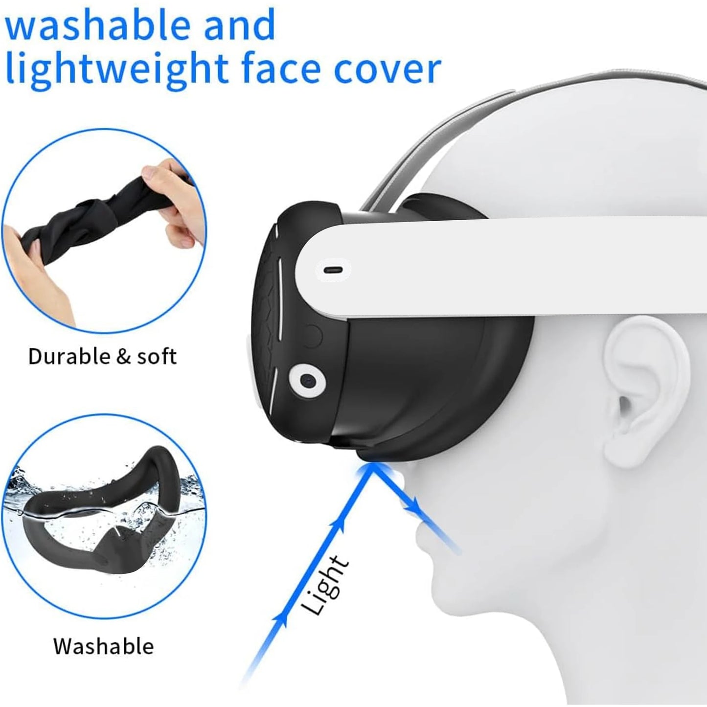 Etui de protection en silicone 10 en 1 pour casque de réalité virtuelle Meta Quest 3
