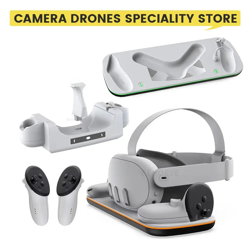 Base de recharge rapide pour casque VR Meta Quest 3/3S et accesoires , avec led de contrôle