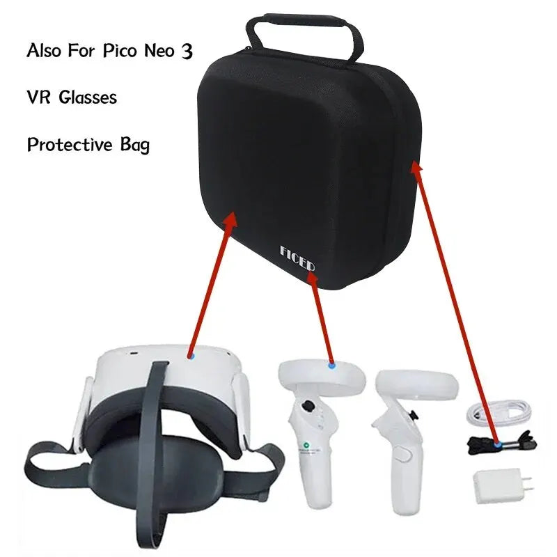 Sac pour Oculus Quest 2/ pico 4/ meta quest 3, étui portable de transport pour casque VR, rigide en EVA