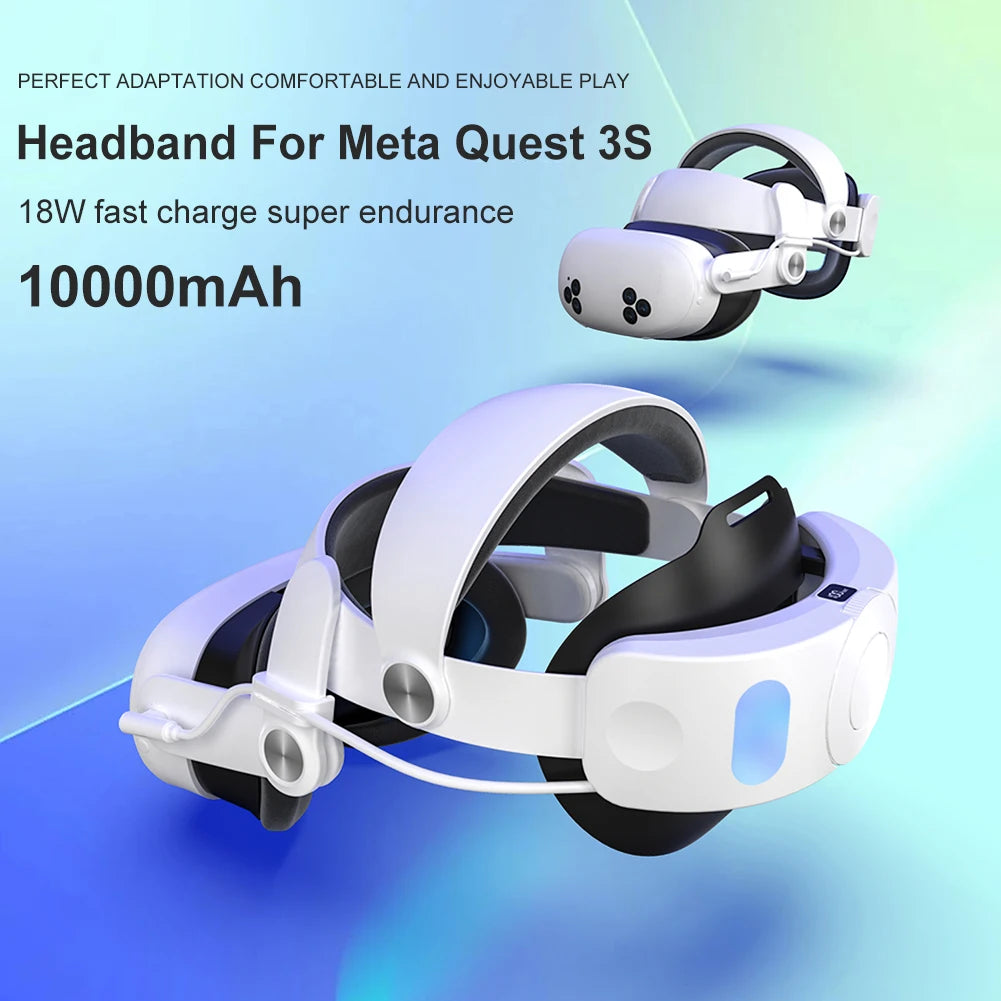 Sangle de tête avec batterie intégrée 10000mAh pour casque VR Meta Quest 3
