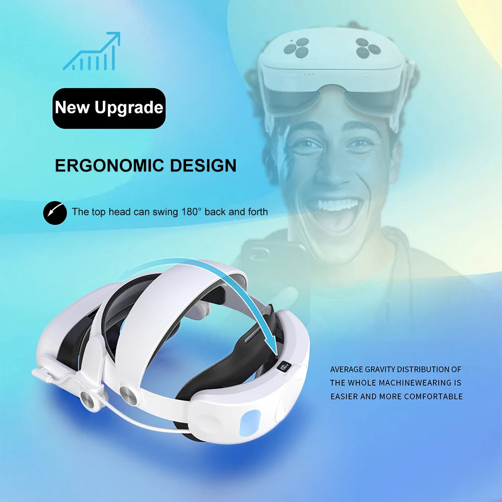 Sangle de tête avec batterie intégrée 10000mAh pour casque VR Meta Quest 3