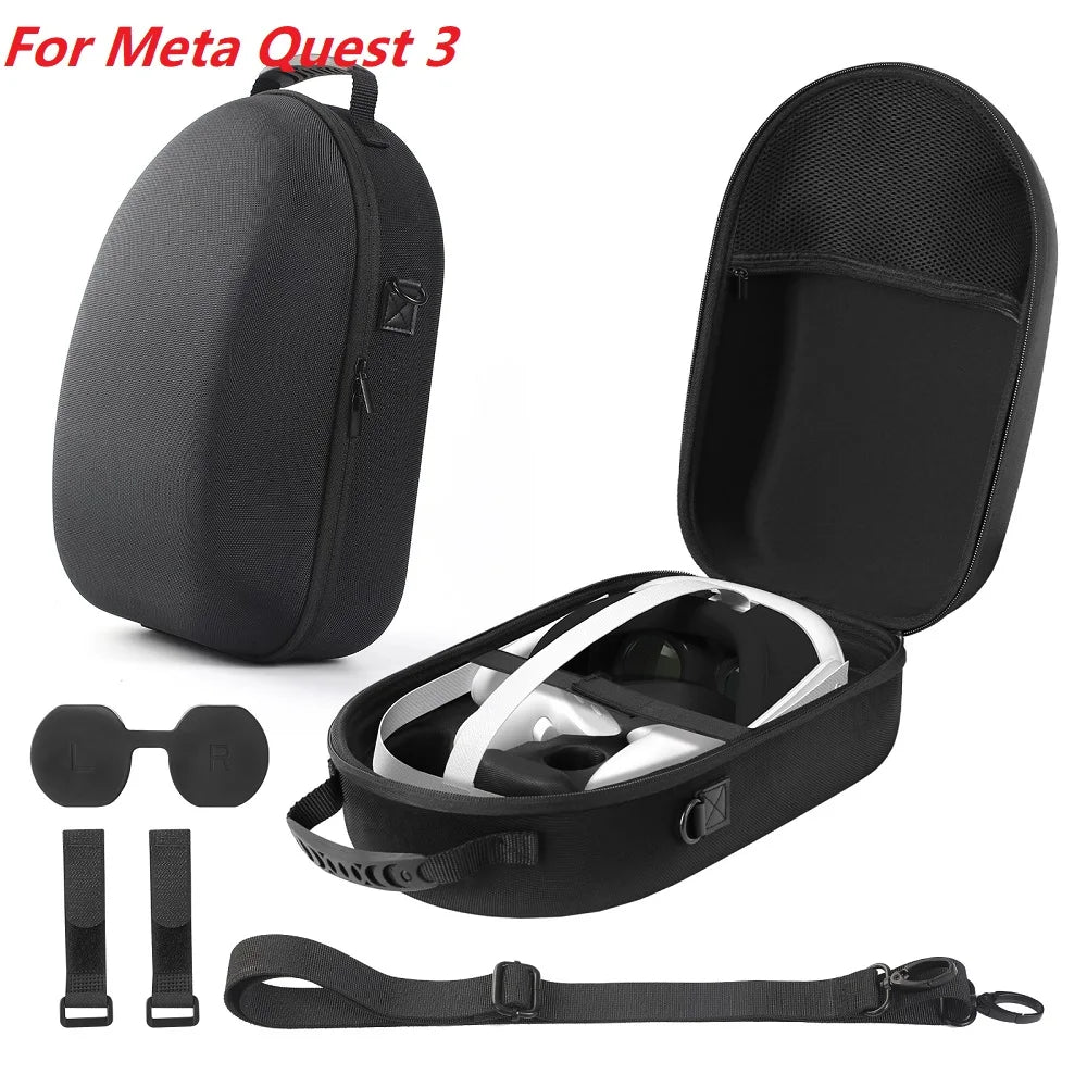 Etui de rangement et de transport antichoc EVA pour casque VR , avec bandoulière .