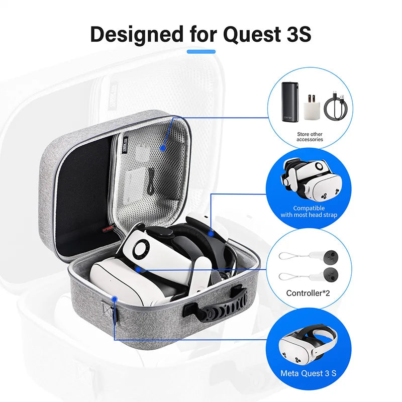 Sac de trancsport waterproof pour casque VR Meta Quest 3 et 3S .