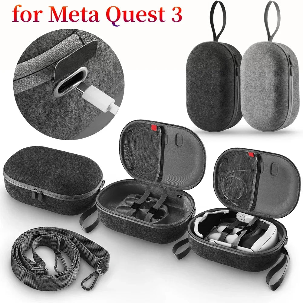 Portable Case For Meta Quest 3 Travel Carrying Case VR Larger Capacity Storage Bag For Quest 3 Protective EVA Bag VR Accessories