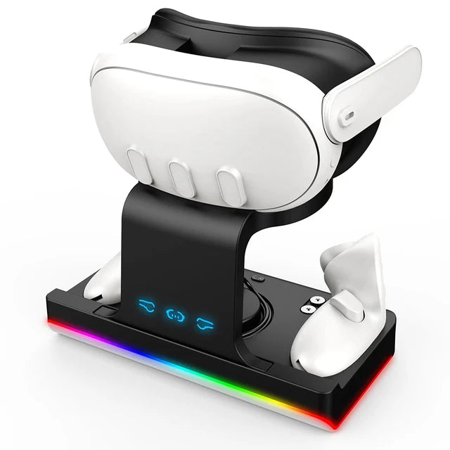 Dock de recharge pour casque VR Meta Quest 3, avec emplacements de recharge pour accessoires