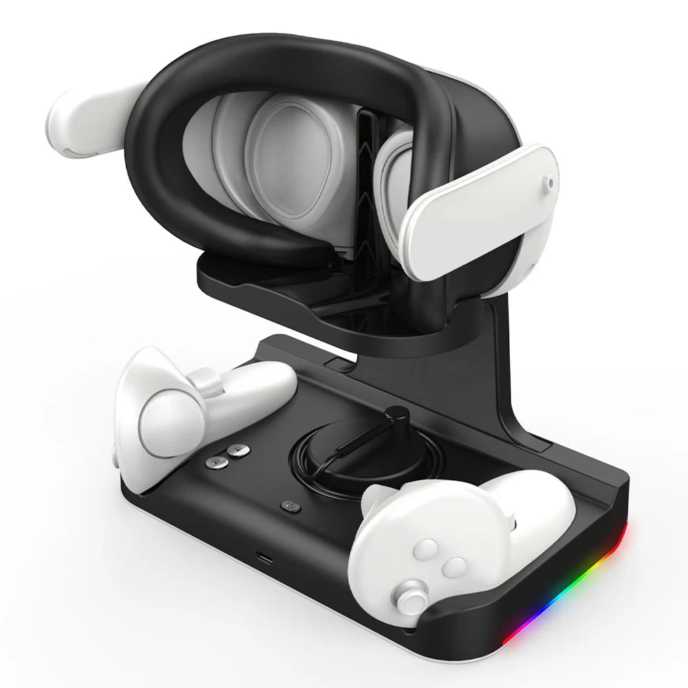 Dock de recharge pour casque VR Meta Quest 3, avec emplacements de recharge pour accessoires