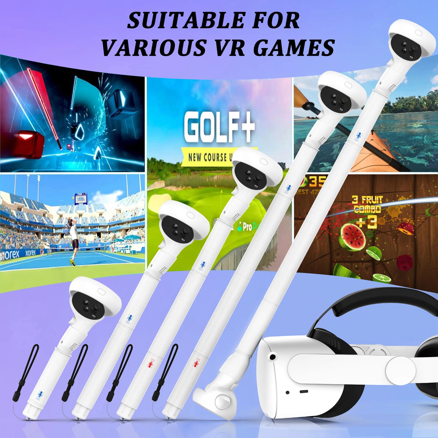 Extension de contrôleur pour casque VR Meta Quest 3/3S/2