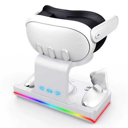 Dock de recharge pour  casque VR Meta Quest 3, avec emplacements de recharge pour accessoires